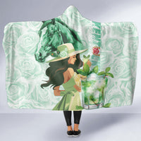 Kentucky Horse Racing Hooded Blanket Fancy Lady With Derby Mint Julep Cocktail