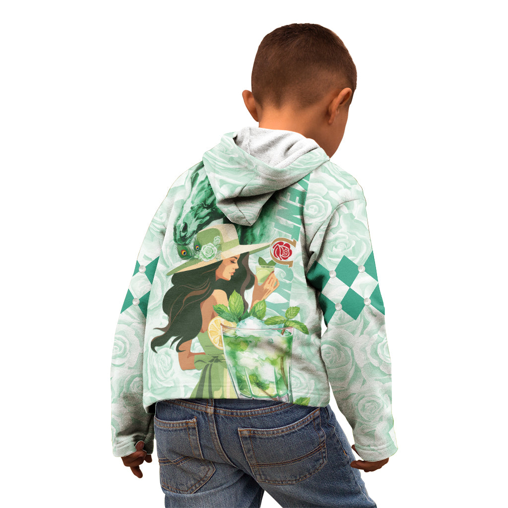 Kentucky Horse Racing Kid Hoodie Fancy Lady With Derby Mint Julep Cocktail - Wonder Print Shop