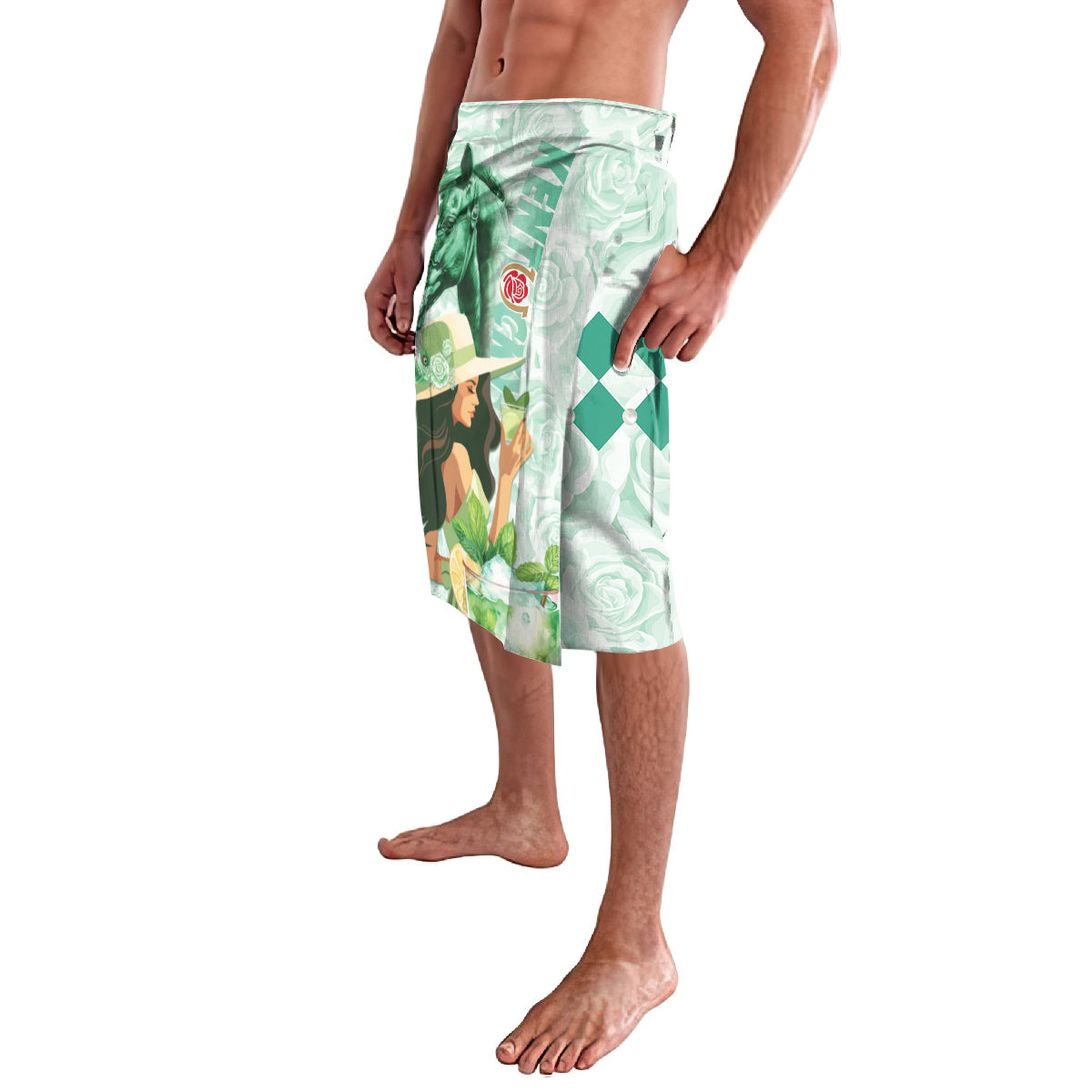 Kentucky Horse Racing Lavalava Fancy Lady With Derby Mint Julep Cocktail - Wonder Print Shop