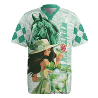 Kentucky Horse Racing Rugby Jersey Fancy Lady With Derby Mint Julep Cocktail - Wonder Print Shop