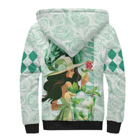 Kentucky Horse Racing Sherpa Hoodie Fancy Lady With Derby Mint Julep Cocktail - Wonder Print Shop