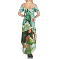 Kentucky Horse Racing Summer Maxi Dress Fancy Lady With Derby Mint Julep Cocktail - Wonder Print Shop