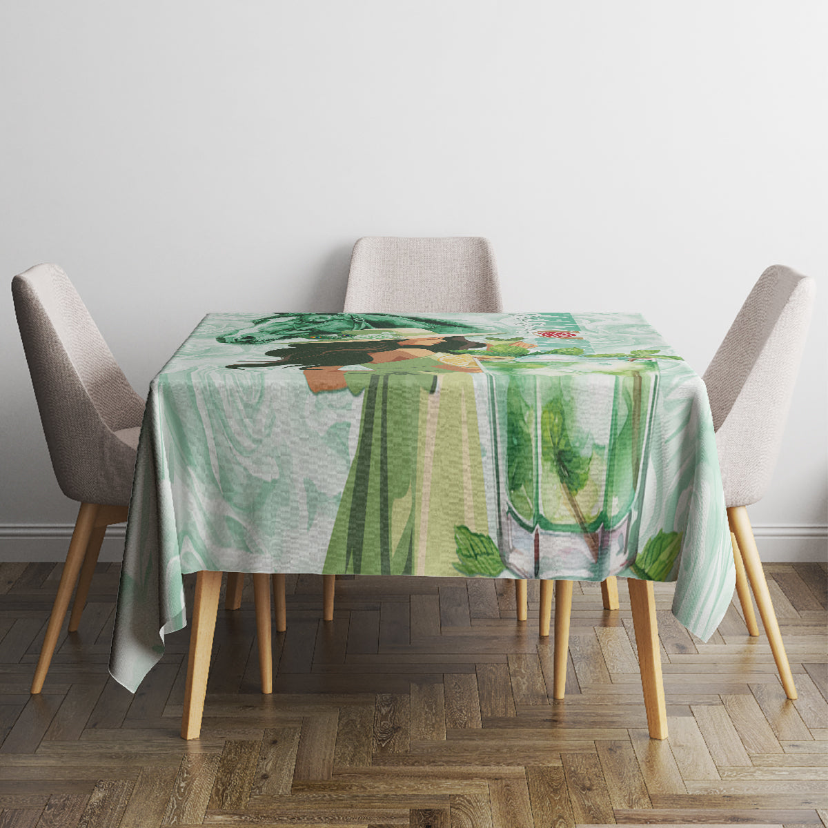 Kentucky Horse Racing Tablecloth Fancy Lady With Derby Mint Julep Cocktail - Wonder Print Shop