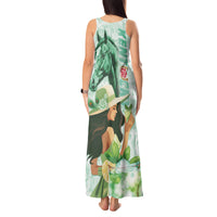 Kentucky Horse Racing Tank Maxi Dress Fancy Lady With Derby Mint Julep Cocktail - Wonder Print Shop