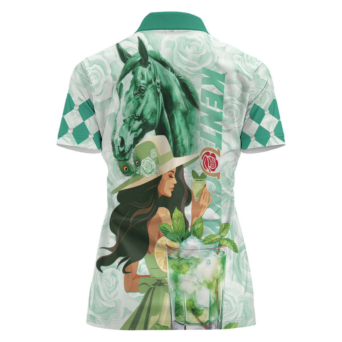 Kentucky Horse Racing Women Polo Shirt Fancy Lady With Derby Mint Julep Cocktail - Wonder Print Shop