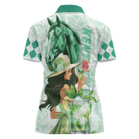 Kentucky Horse Racing Women Polo Shirt Fancy Lady With Derby Mint Julep Cocktail - Wonder Print Shop