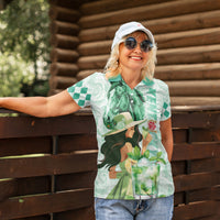 Kentucky Horse Racing Women Polo Shirt Fancy Lady With Derby Mint Julep Cocktail - Wonder Print Shop