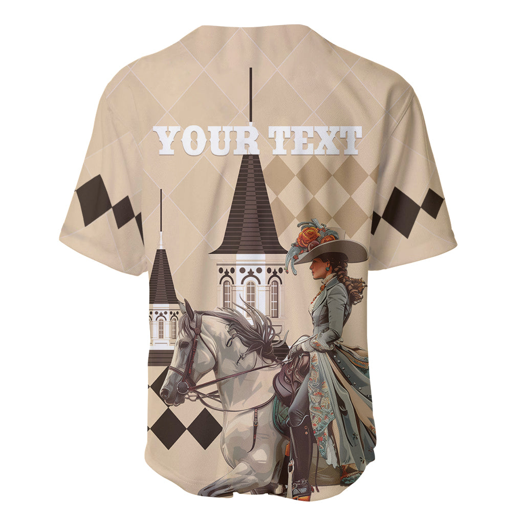 Personalized Kentucky Horse Racing Baseball Jersey Derby Lady Riding Horse Twin Spires - Wonder Print Shop