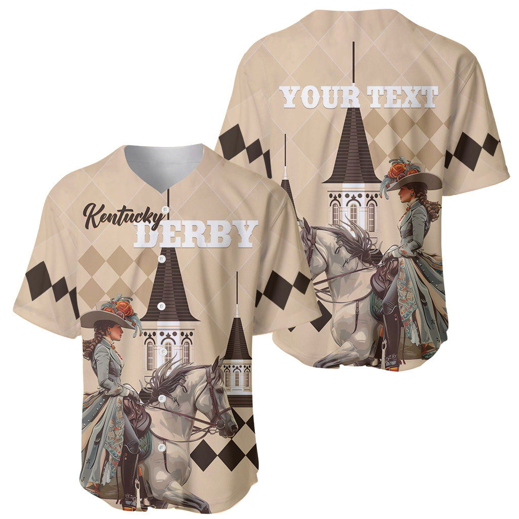 Personalized Kentucky Horse Racing Baseball Jersey Derby Lady Riding Horse Twin Spires - Wonder Print Shop
