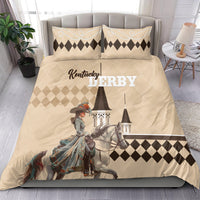 Kentucky Horse Racing Bedding Set Derby Lady Riding Horse Twin Spires - Wonder Print Shop