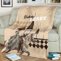 Kentucky Horse Racing Blanket Derby Lady Riding Horse Twin Spires