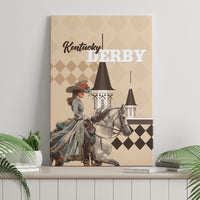 Kentucky Horse Racing Canvas Wall Art Derby Lady Riding Horse Twin Spires - Wonder Print Shop
