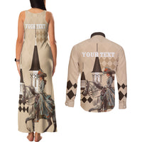 Personalized Kentucky Horse Racing Couples Matching Tank Maxi Dress and Long Sleeve Button Shirt Derby Lady Riding Horse Twin Spires - Wonder Print Shop