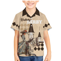 Personalized Kentucky Horse Racing Family Matching Mermaid Dress and Hawaiian Shirt Derby Lady Riding Horse Twin Spires - Wonder Print Shop