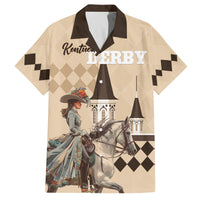 Personalized Kentucky Horse Racing Family Matching Off The Shoulder Long Sleeve Dress and Hawaiian Shirt Derby Lady Riding Horse Twin Spires - Wonder Print Shop