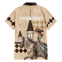 Personalized Kentucky Horse Racing Family Matching Short Sleeve Bodycon Dress and Hawaiian Shirt Derby Lady Riding Horse Twin Spires - Wonder Print Shop