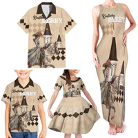 Personalized Kentucky Horse Racing Family Matching Tank Maxi Dress and Hawaiian Shirt Derby Lady Riding Horse Twin Spires - Wonder Print Shop