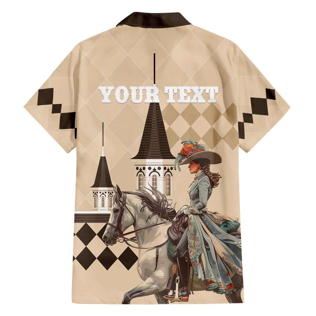 Personalized Kentucky Horse Racing Family Matching Tank Maxi Dress and Hawaiian Shirt Derby Lady Riding Horse Twin Spires - Wonder Print Shop