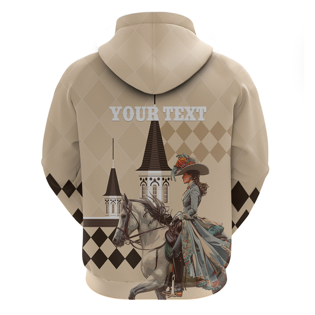Personalized Kentucky Horse Racing Hoodie Derby Lady Riding Horse Twin Spires - Wonder Print Shop