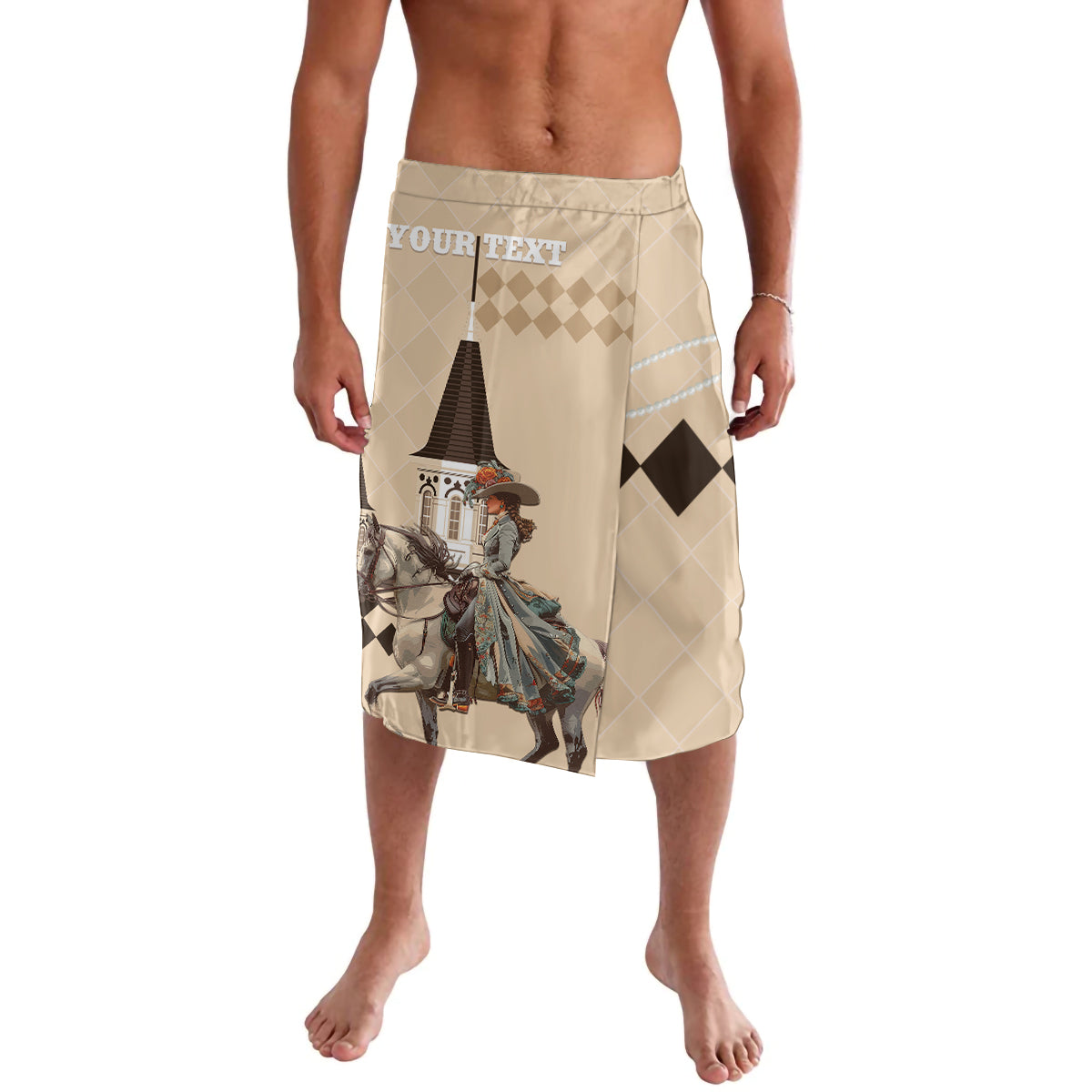 Personalized Kentucky Horse Racing Lavalava Derby Lady Riding Horse Twin Spires - Wonder Print Shop