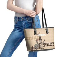 Kentucky Horse Racing Leather Tote Bag Derby Lady Riding Horse Twin Spires - Wonder Print Shop