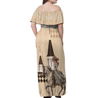 Personalized Kentucky Horse Racing Off Shoulder Maxi Dress Derby Lady Riding Horse Twin Spires - Wonder Print Shop