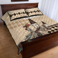 Kentucky Horse Racing Quilt Bed Set Derby Lady Riding Horse Twin Spires - Wonder Print Shop