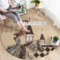 Kentucky Horse Racing Round Carpet Derby Lady Riding Horse Twin Spires