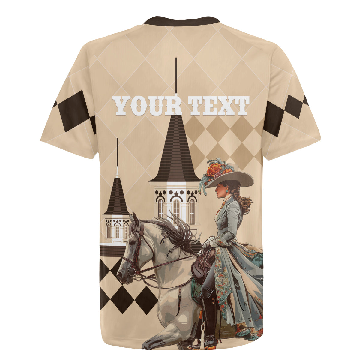 Personalized Kentucky Horse Racing Rugby Jersey Derby Lady Riding Horse Twin Spires - Wonder Print Shop