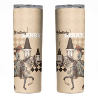 Kentucky Horse Racing Skinny Tumbler Derby Lady Riding Horse Twin Spires - Wonder Print Shop