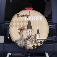 Kentucky Horse Racing Spare Tire Cover Derby Lady Riding Horse Twin Spires - Wonder Print Shop
