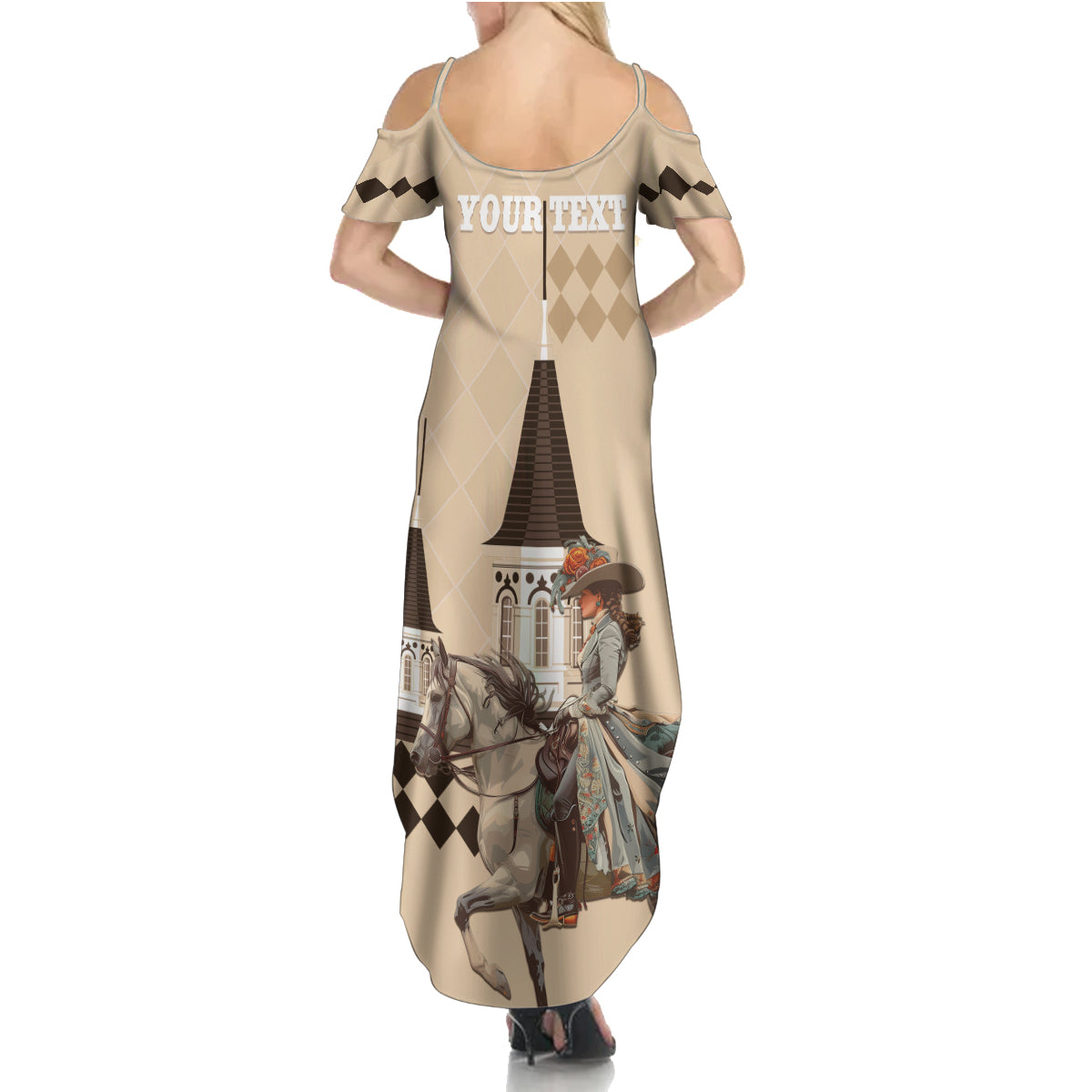 Personalized Kentucky Horse Racing Summer Maxi Dress Derby Lady Riding Horse Twin Spires - Wonder Print Shop