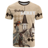 Personalized Kentucky Horse Racing T Shirt Derby Lady Riding Horse Twin Spires - Wonder Print Shop