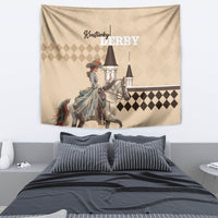 Kentucky Horse Racing Tapestry Derby Lady Riding Horse Twin Spires - Wonder Print Shop