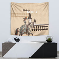 Kentucky Horse Racing Tapestry Derby Lady Riding Horse Twin Spires - Wonder Print Shop