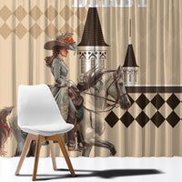 Kentucky Horse Racing Window Curtain Derby Lady Riding Horse Twin Spires - Wonder Print Shop