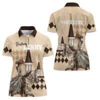 Personalized Kentucky Horse Racing Women Polo Shirt Derby Lady Riding Horse Twin Spires - Wonder Print Shop
