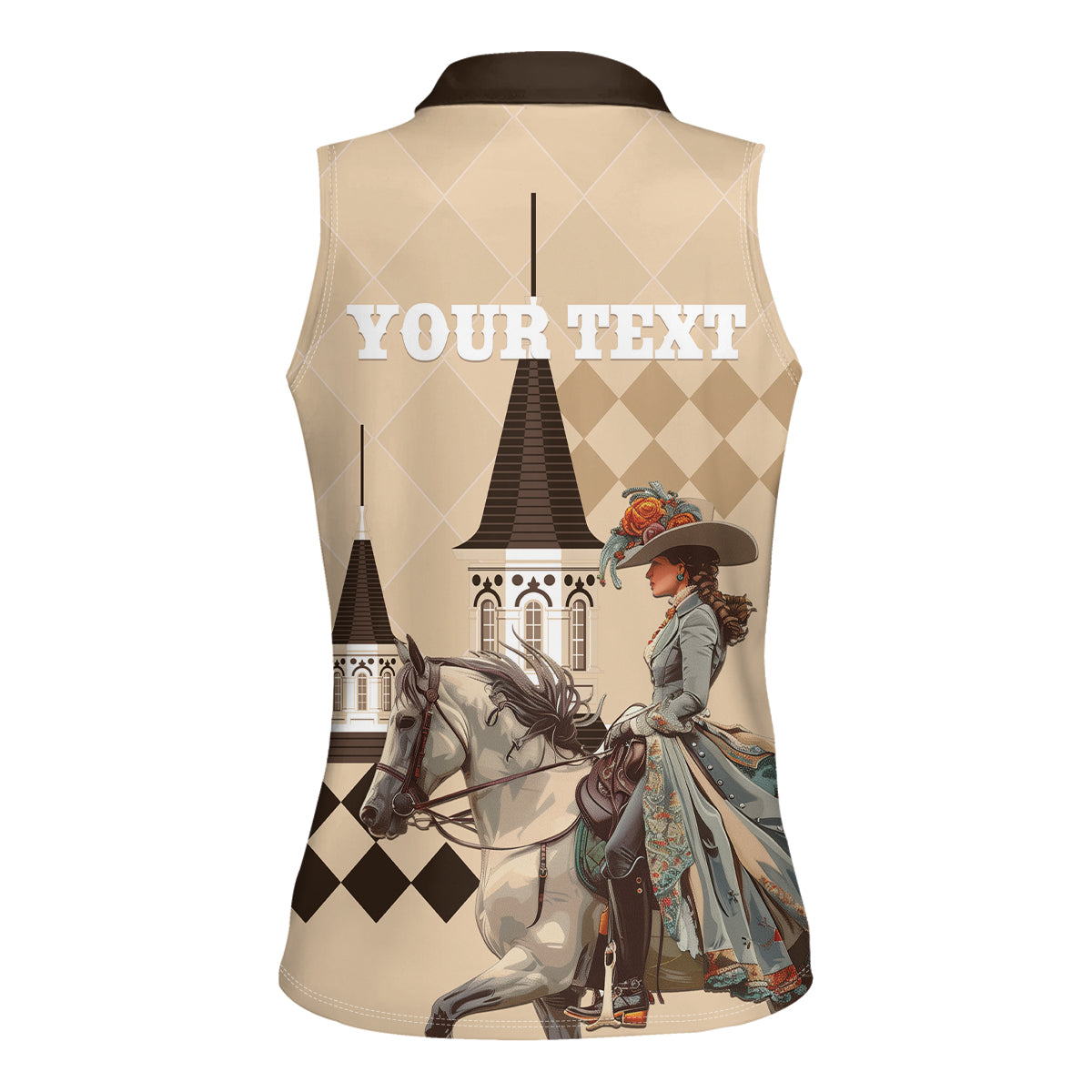 Personalized Kentucky Horse Racing Women Sleeveless Polo Shirt Derby Lady Riding Horse Twin Spires - Wonder Print Shop