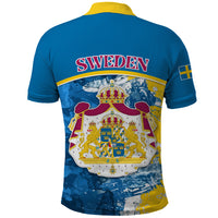 Sweden Polo Shirt Swedish Lion With Coat Of Arms - Wonder Print Shop