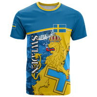 Sweden T Shirt Swedish Lion With Coat Of Arms - Wonder Print Shop