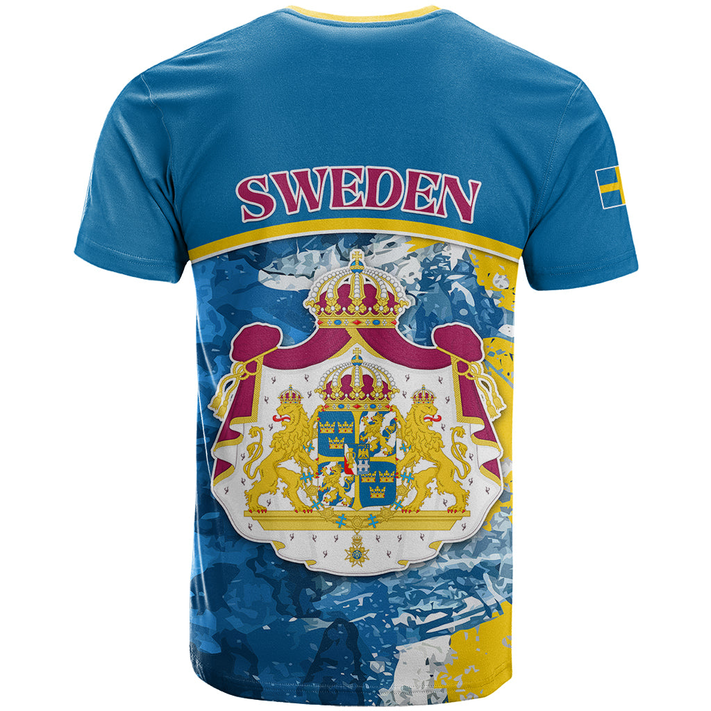 Sweden T Shirt Swedish Lion With Coat Of Arms - Wonder Print Shop