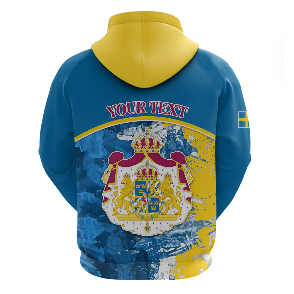 Custom Sweden Hoodie Swedish Lion With Coat Of Arms - Wonder Print Shop