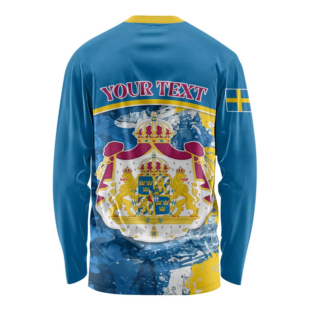Custom Sweden Long Sleeve Shirt Swedish Lion With Coat Of Arms LT01
