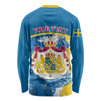 Custom Sweden Long Sleeve Shirt Swedish Lion With Coat Of Arms LT01
