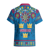 Sweden Hawaiian Shirt Swedish Three Crown Mix Scandinavian Flowers - Wonder Print Shop
