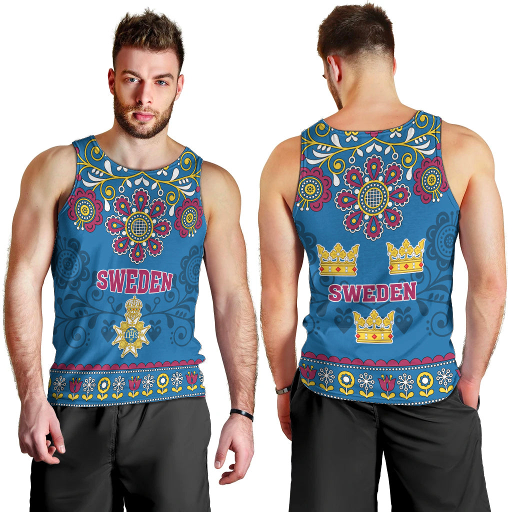 sweden-men-tank-top-swedish-three-crown-mix-scandinavian-flowers