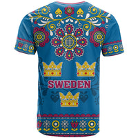 Sweden T Shirt Swedish Three Crown Mix Scandinavian Flowers - Wonder Print Shop