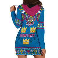 Custom Sweden Hoodie Dress Swedish Three Crown Mix Scandinavian Flowers - Wonder Print Shop