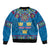 Custom Sweden Sleeve Zip Bomber Jacket Swedish Three Crown Mix Scandinavian Flowers - Wonder Print Shop