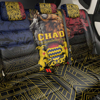 Chad Independence Day 1960 Back Car Seat Cover Tchad Goat and Lion African Pattern - Wonder Print Shop